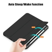 iPad Air 5th 4th Generation Case, iPad 10.9 Case 2022 2020, Allytech Ultra Slim Trifold Stand Protective Multi Angle Stand Pencil Holder Case Cover for Apple iPad Air 4 5, Black