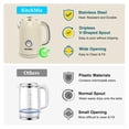 thumbnail image 3 of KitchMix Electric Kettle,1.7L Stainless Steel Tea Kettle with Thermometer,1500W Cordless Water Boiler with LED Indicator, Auto Shut-Off & Boil-Dry, C, 3 of 8