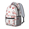 thumbnail image 2 of Cat and Heart White Pattern Backpack for School, Cute School Bag with Adjustable Shoulder Straps and Padded Back, 15.3"x11"x6.7", 2 of 5