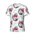 thumbnail image 5 of Vsdgher Cute Poodle Dog Print Men's Dry Fit Mesh Athletic Shirts Moisture Wicking Tennis T-Shirt Tops, 5 of 9