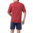 thumbnail image 3 of hajo conjunto de pijama para hombre - corto, manga corta, Klima-Light, mezcla de algodón Rojo 3XL (XXX-Large), 3 of 3