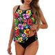 thumbnail image 2 of Traje de baño de 2 piezas para mujer, trajes de baño para mujer, bikini de top tipo jersey estampado y braguita, bikini suelto con cordón ajustable, conjunto de bikini de poliéster para mujer, 2 of 6