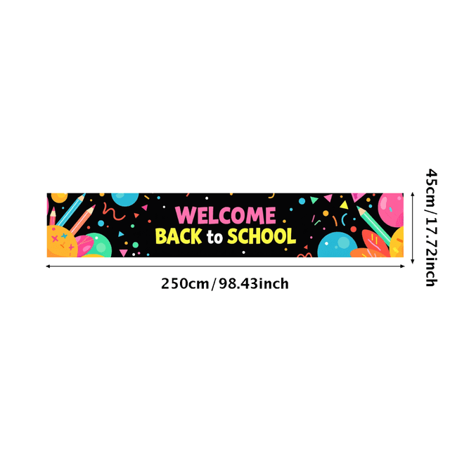 Welcome Back to School Banner Colorful Decorations Backdrop Background for Classroom Party Supplies Photography Props School Event Decor