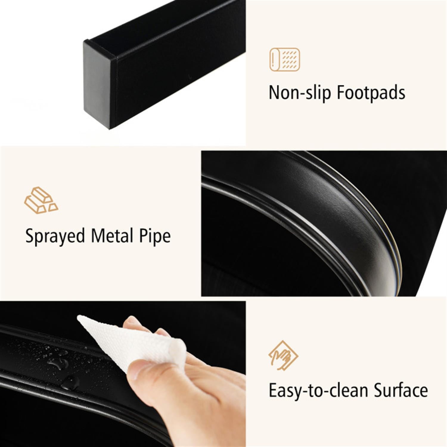 Demi Bonn Patio Glider Rocking Chair with Thick Cushion and Curved Armrest, Outdoor Glider Chairs for Porch, Balcony, Poolside, Black