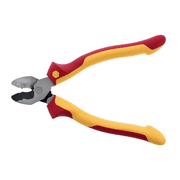 Wiha Tools Insul. Industrial Serrated Edge Cable Cutters 8 OAL. Industrial brushed finish. Two component ergo cushion grips.