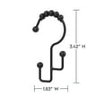 thumbnail image 6 of Better Homes & Gardens Matte Black Easy Glide Double Shower Hooks, Rustproof, 12 Count, 6 of 9