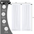 thumbnail image 3 of XWZO Backdrop Curtains for Photography, Extra Wide Rod Pocket Room Darkening Curtain Set of 2, Blackout Party Curtains for Wedding Decorations Stage Birthday Family Gatherings, White, 5ft x 10ft, 3 of 9