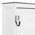 thumbnail image 4 of Euroco Wood Queen Size Murphy Bed with LED Light, Convertible Wall Bed with Cabinet, White, 4 of 14