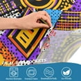 thumbnail image 4 of Yayeee Kitchen Valance Rod Pocket 54" x 18" Living Room Window Curtain, Purple Simple Triangles, 4 of 6
