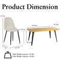 thumbnail image 2 of Homy Casa 63 Inch Natural Dining Table Set, 4 Chairs with Beige Upholstery, Metal Base for Kitchen or Dining Room, 2 of 8