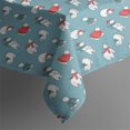 thumbnail image 3 of Light Blue Christmas Snowman Pattern Rectangle Tablecloth 60"x84",Waterproof Polyester Rectangle Table Cloth, Wipeable Spillproof Polyester Tablecloth for Dining, Camping, Indoor and Outdoor, 3 of 5