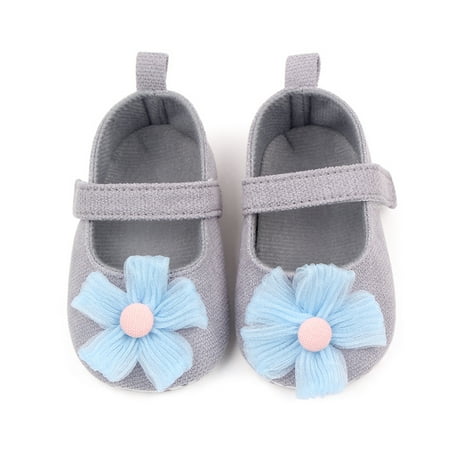 

nvzhuang Baby Girls Premium Flats Infant Flower PU Leather Toddler First Walker Crib Shoe