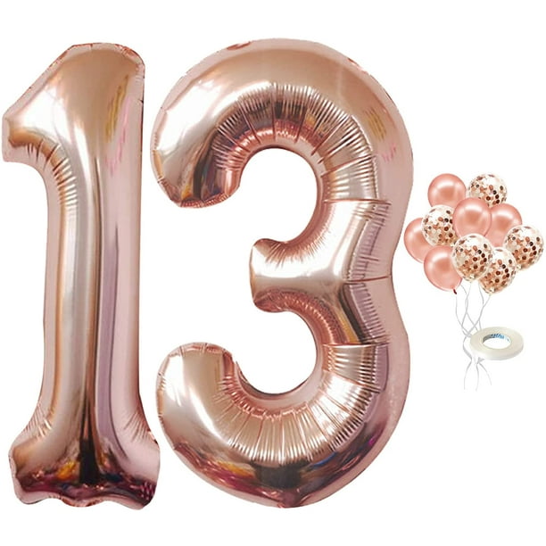 30 numéros de ballon en or rose pour décorations de 30e anniversaire –  Grand, 40 pouces, Confettis Or Rose et Ballons 30e Anniversaire Femme