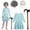 A03756-Blue, variant on Benylion 100 Days of School Kids Old Lady Costume Girls Granny Dress 100 Year Grandma Halloween Cosplay Outfit for 4-5 Years