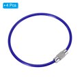 thumbnail image 3 of Unique Bargains 6 Inch Wire Keychain Cable Stainless Steel Key Ring Loop, Sapphire Blue 4 Pack, 3 of 6