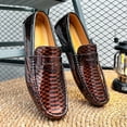 thumbnail image 3 of Men's Casual Loafers Slip On Leather Shoes Lightweight Driving Shoes Moccasins Classic Penny Loafer Flats Boat Shoes Big Size, 3 of 10