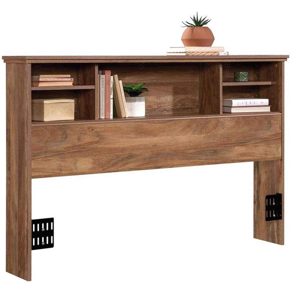 Pemberly Row Engineered Wood Full-Queen Bookcase Headboard in Natural