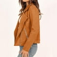 thumbnail image 6 of Babysbule Fall Jackets for Women ClearanceWomen's Fall Faux Suede Biker Moto Jacket Fashion Long Sleeve Zipper Short Casual Coat With Pockets Women's Tops Blouse, 6 of 8