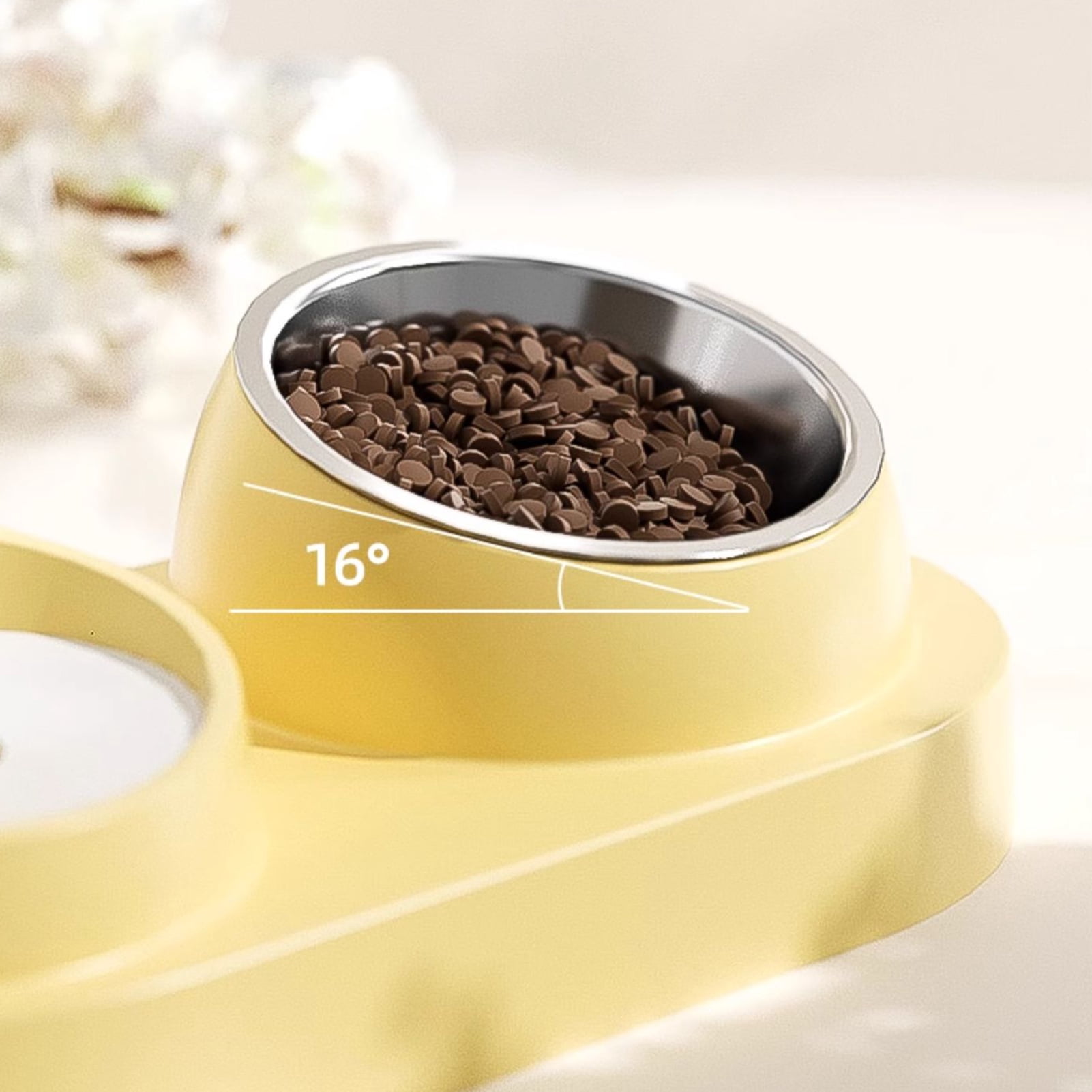 YIFAEUX Pet Feeder 2-in-1 Pet Feeding Bowl Dog Cat Automatic Water Dispenser with Removable Stainless Steel Bowls Pet Supplies