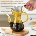 thumbnail image 3 of Pour Over Coffee Maker with Double Stainless Filter Thickened HeatResistant Borosilicate Glass Pour Over Coffee, 3 of 7