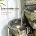 thumbnail image 7 of 4 Tier Stone Bowl Outdoor Fountain with Adjustable Waterfall Flow and LED Lights for Patio Zen Garden Gray, 7 of 7