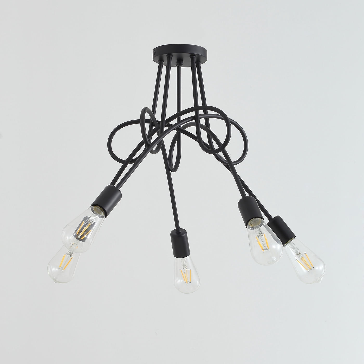 Aiwen 5 Lights Sputnik Semi Flush Mount Ceiling Lamp Hanging Chandelier Lights