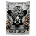 thumbnail image 2 of Ambesonne Rustic Outdoor Tablecloth, Vintage Farmhouse Cow Cheeks, 58"x84", Grey Black and Orange, 2 of 2
