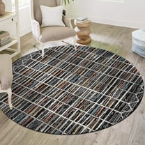 Unique Loom Aramis Collection Area Rug - Gage (7' Round Multi/Black)