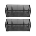 thumbnail image 1 of Pen Holder, Black 4 Compartments Desk Organizer Multipurpose Metal Space Saving  For Scissors Brushes Crayons, 1 of 7