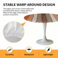 thumbnail image 2 of Elastic Fitted Round Tablecloth, Burnt Orange Brown Waterproof Stretch Table Cover for 45"-54" Tables, Farmhouse Vintage Wooden Washable Outdoor Tablecloths for Patio, Picnic, Camping, 2 of 9