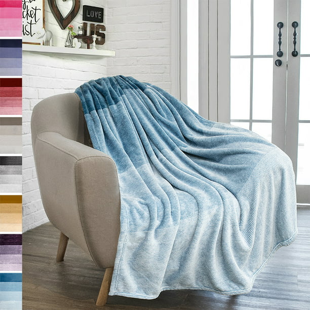 Flannel fleece ombre throw blanket for the couch on Christmas night