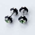 thumbnail image 3 of 2x 1 piece Pendiente de Tapón de material acero Inoxidable para Hombre con Cristal de Imitación Hugo Pendientes y tachuelas, 3 of 8