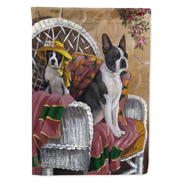 Boston Terrier Patio Gems Flag Canvas House Size