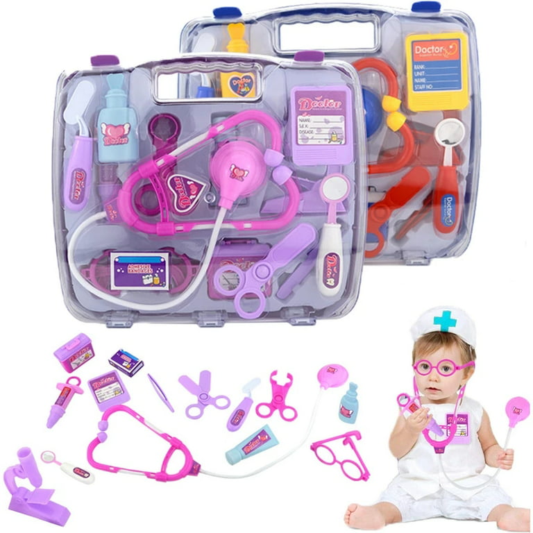 NimJoy Kids Doctor Play Set W/Exam Chairs & Braces Toy for Girls 3-6 Years  Boys, Durable 34PCS Pink Teeth & Dental Medical Kits Pretend Play Dentist  Kit Gifts to Toddler 