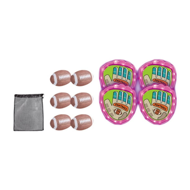 Juego de lanzamiento y captura de pelota para niños, juego de softbol para niños con 4 paletas 6 morado con rugby