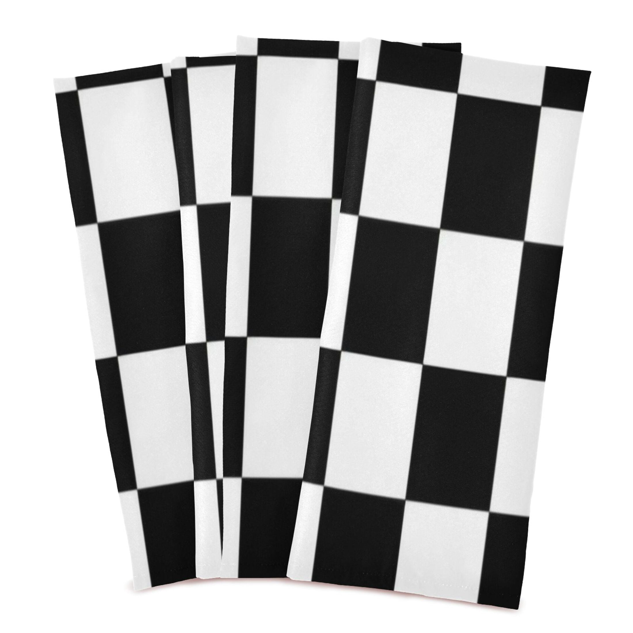 Qxltty Black and White Checkered Kitchen Towels 28 x 18 Inch Set of 6 Soft Cotton Linen Feel Dish Towels with Hanging Loop for Drying, Cleaning & Decor