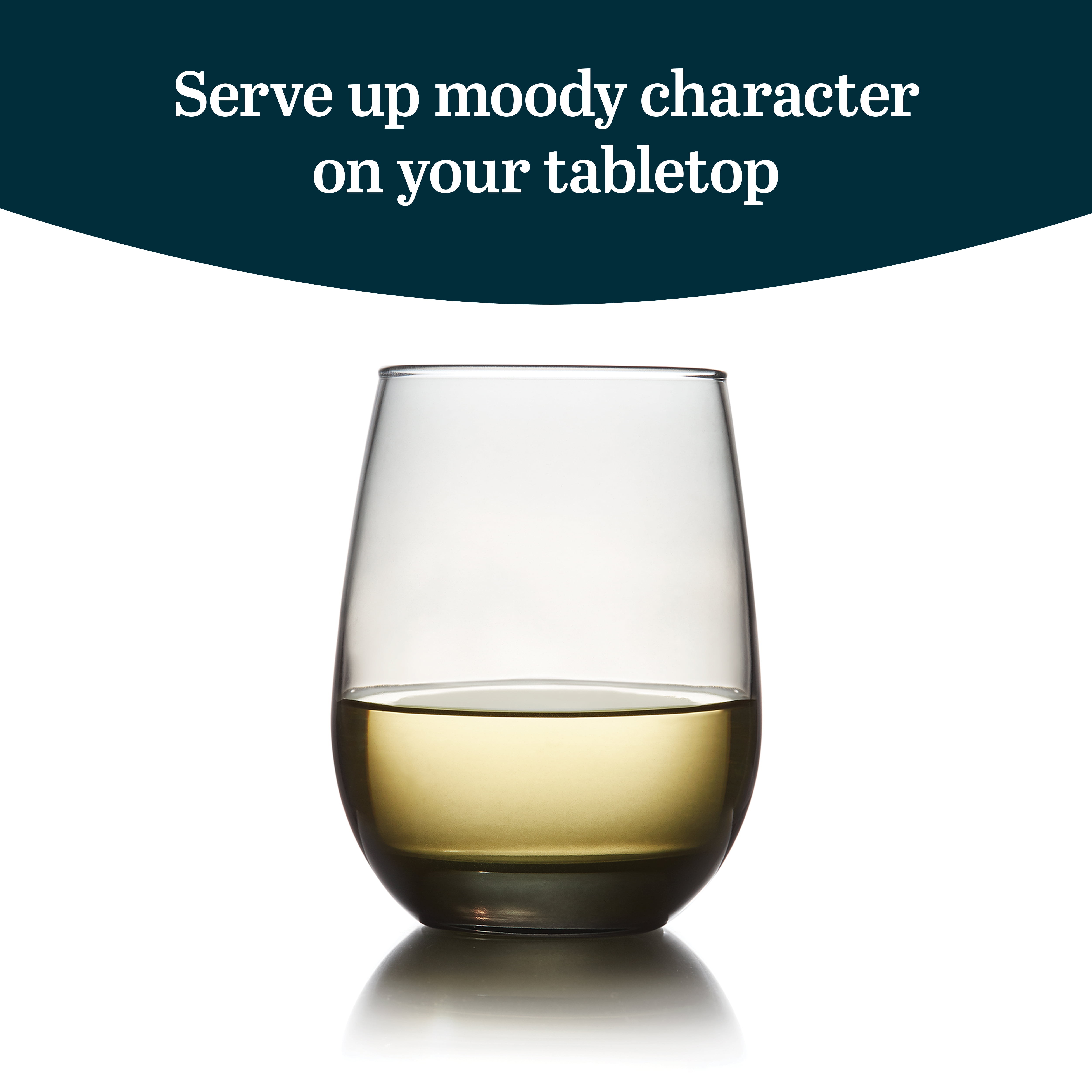 Libbey 231SM Stemless Wine Glasses Set of 12, Moonstone Grey, Restaurant Quality Red and White Wine Glasses, Drinking Glasses Set for Large Gatherings