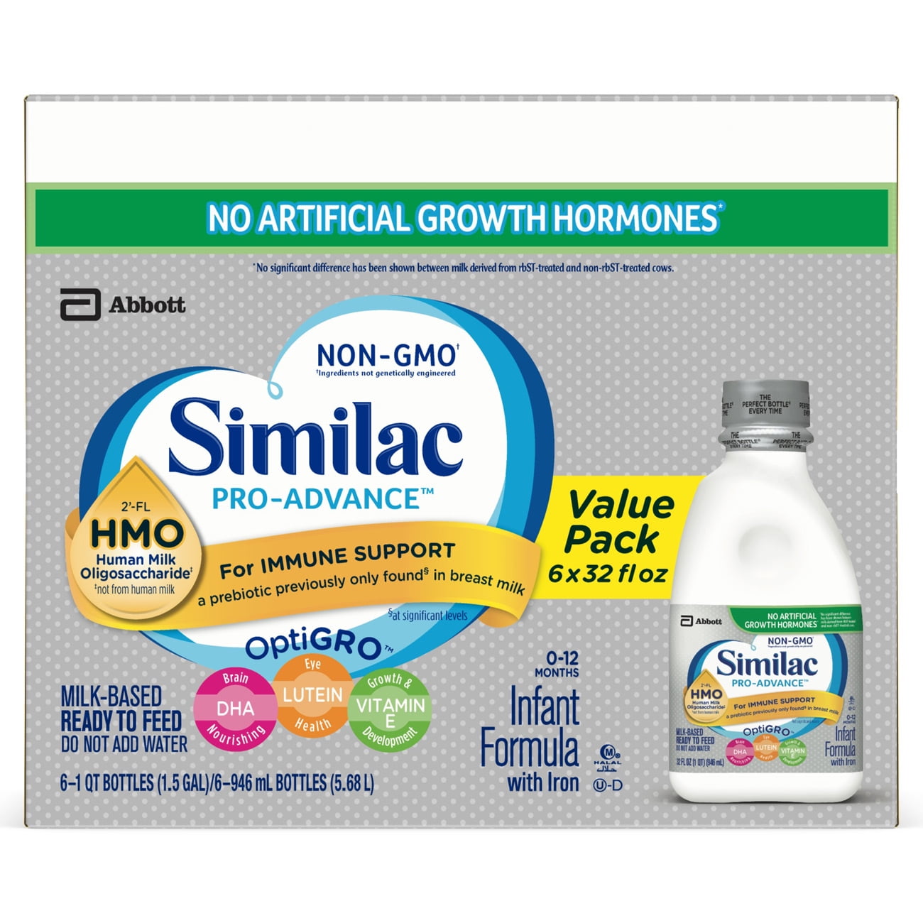 Similac ProAdvance®* Infant Formula with Iron, 6 Count, 32fl oz Bottles