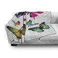 thumbnail image 2 of Butterflies Soft Flannel Fleece Throw Blanket, Butterflies Flying Freedom Happiness Holidays Summertime Tropic Jungle Theme, Cozy Plush for Indoor and Outdoor Use, 50" x 70", Multicolor, by Ambesonne, 2 of 5