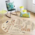 thumbnail image 2 of Tufted area rug, Handmade carpet, 17x17 Cream color rugs, Cartoon Print Carpets, Hallway, Bed, Kids, Living, room, 2 of 6