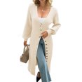 thumbnail image 4 of Spring Fall Women Long Sleeve Button Down Casual Long Knit Cardigan, 4 of 6