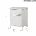 thumbnail image 3 of Noble House Nightstand with Drawer and Cabinet Storage, Freestanding Bedside Table, White Finish, 3 of 7