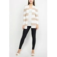 thumbnail image 4 of Cyrus Open Front Long Sleeve Stripe Pattern Knit Jacket-PITAYA WHITE / L, 4 of 25