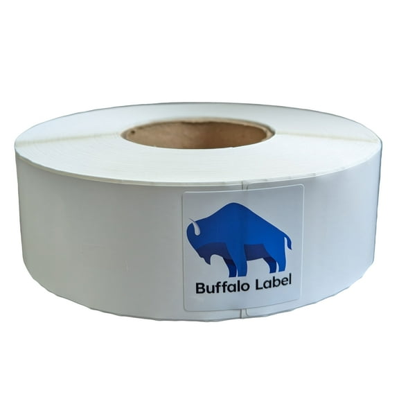 BuffaloLabel 2.25" x 6" x 800 Labels - White Gloss BOPP Roll Inkjet Labels - 3" Core - Blank
