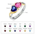 thumbnail image 4 of Personalized Infinity Promise Ring for Women 925 Sterling Silver Custom Rings with 2 Heart Cut Simulated Birthstones, 4 of 5