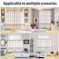 thumbnail image 6 of Brown Stripe Kitchen Curtains Small Short 39 Inch Length, Modern Rustic Horizontal Brown Striped Grommet Top Bedroom Living Room Curtains, Light Filtering Cafe Curtain Drapes 2 Panels Set 55''x39'', 6 of 9