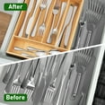 thumbnail image 6 of LotFancy Bamboo Kitchen Drawer Organizer for Large Cutlery, Utensil Holder and Silverware Tray, 6 of 8