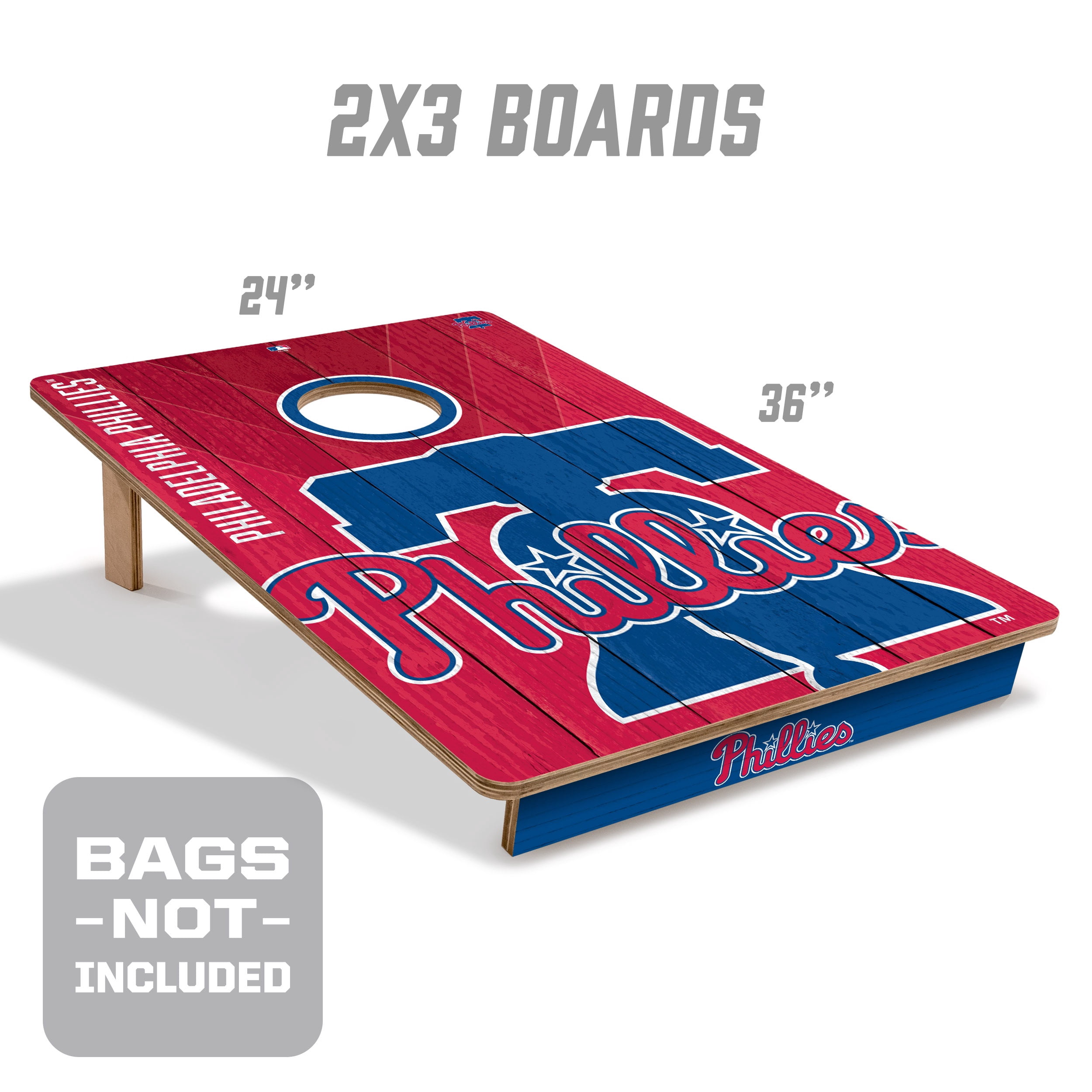 YouTheFan MLB Philadelphia Phillies 2' x 3' Cornhole Game No Bags