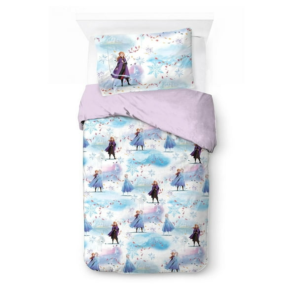 Disney Frozen 'Aventures Glaciales' Ensemble de Douillette et Taie D'Oreiller Réversible Pour Lit 1 ou 2 Places Pour Enfants, 100 % Polyester