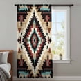 thumbnail image 4 of Boho Brown Teal Red Sheer Curtains 84 Inches Long, Southwestern Geometric Art Vintage Light Filering Curtains, Breathable Simi Curtain Privacy Drapes for Living Room Bedroom Window Treatment, 4 of 9